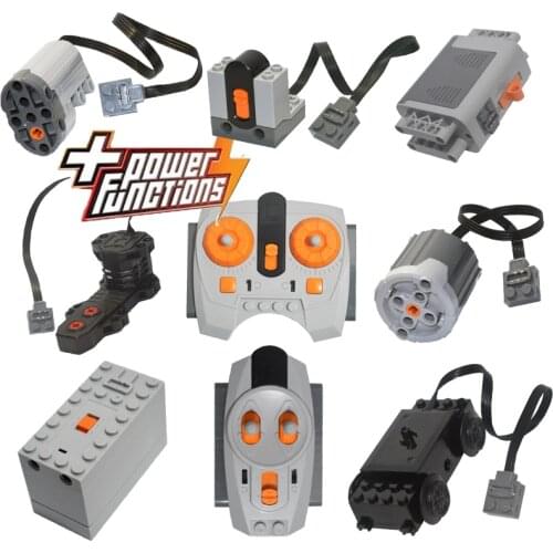 Technical Power Function Extension Wire Servo Motor IR Remote Control Receiver Battery Box Technic Creator Technician Toys