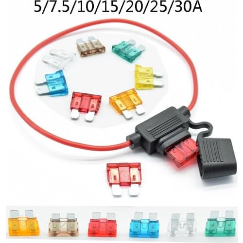 Waterproof Power Socket Medium Blade Type In Line Fuse Holders Fuse Car Replacement Fuses Car Fuse Socket 5A 7.5A 10A15A20A25A