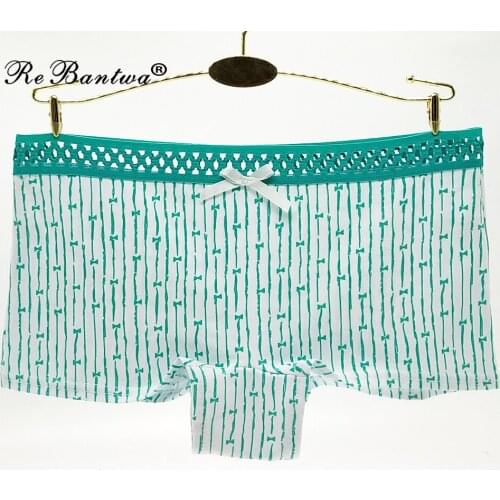 Femme Boyshorts New Woman Underwear Print Boyshort Sexy Briefs Stripe Underpants Female Panties Cotton Knickers Lingerie Hipster