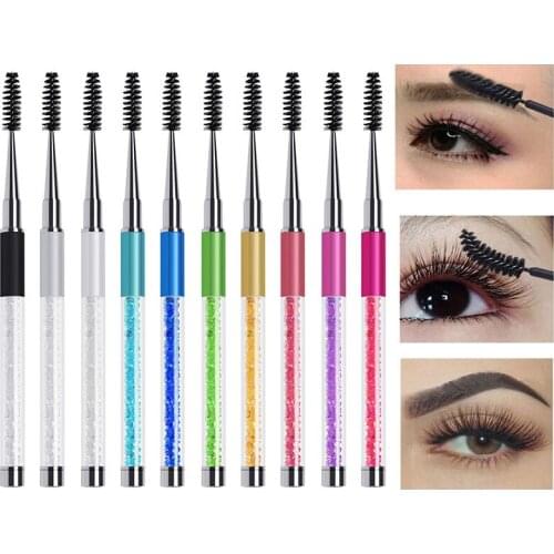 1PC Rhinestone Lash Brush Reusable Eyelash Brushes Mascara Wand Applicator Eyelash Extension Makeup Tool