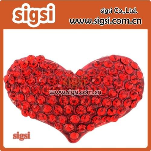 100pcs 45mm Free shipping Rhinestone Heart Brooch for Valentines Day, Rhinestone Brooch for Valentines Day