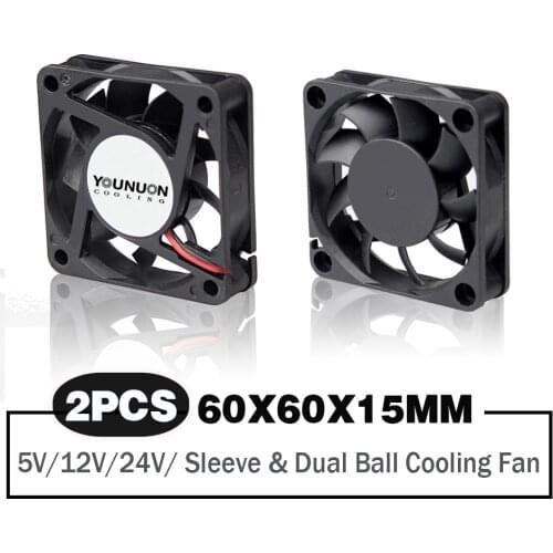 2 Pieces 60mm 5V 12V 24V Brushless USB 2PIN 3PIN DC Cooler Fan 60x60x15mm 6015 6cm For Computer PC CPU Case Cooling