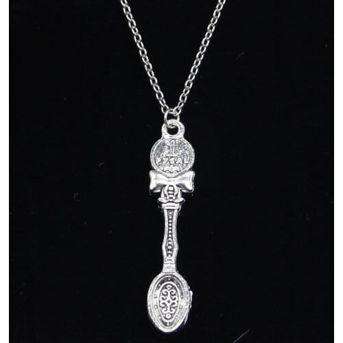 20pcs New Fashion Necklace 53x11mm kitchen cooking spoon Pendants Short Long Women Men Colar Gift Jewelry Choker