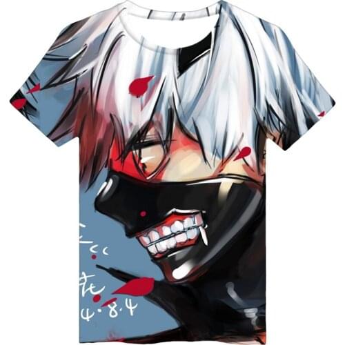 2020 Summer Harajuku 3D T shirt Tops Punk Anime Tokyo Ghoul T-shirt Men Women Short Sleeve Tshirt Tee Brand Clothes plus size