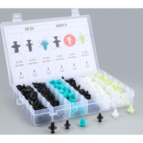 360PCS Mixed Auto Plastic Fasteners Car Door Panel Decorative Fastener Clip Fender Fixed Clamp Car Interior Accessories