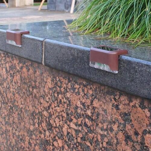 4Pcs Solar Deck Lights Stairs Fence Led Lamp Outdoor Pathway Patio IP65 Waterproof Warm White Bright Durable ABS Solar Deck Ligh