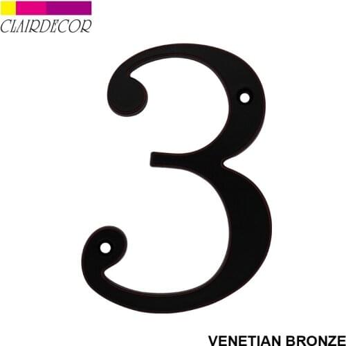 4 in Sold Zinc Modern House Number Hotel Home Door Number Outdoor Address Plaque Zinc Alloy Number for House Address Sign #3