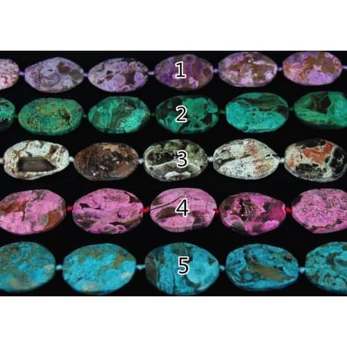 5 color choice,Faceted Ocean Stone Oval Beads Slab Pendants strand,Rock Raw Stone Natural Stones Cut Slice Making Necklace