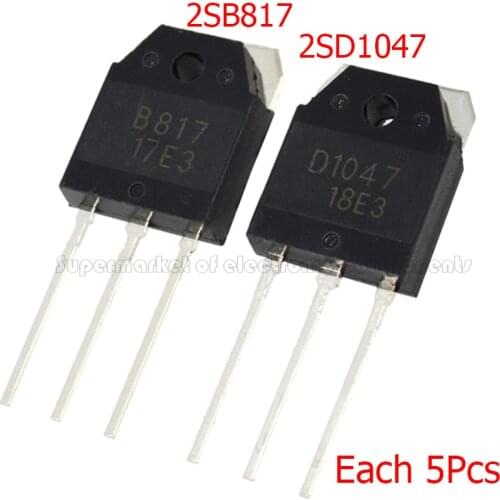 5pairs 2SB817 2SD1047 TO-3P ( 5pcs B817 + 5pcs D1047 ) TO3P 10PCS 2SB817 2SD1047