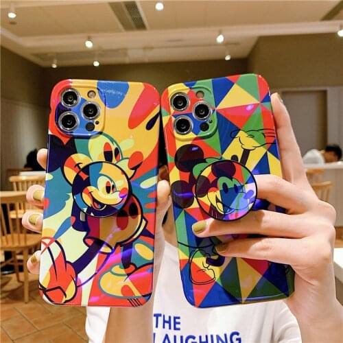 Disney Phone Case for IPhone11 11Pro 12mini 12 12Pro 12ProMax X XS XR 7 8 7Plus 8Plus Phones Cover with Stand Bracket Cases
