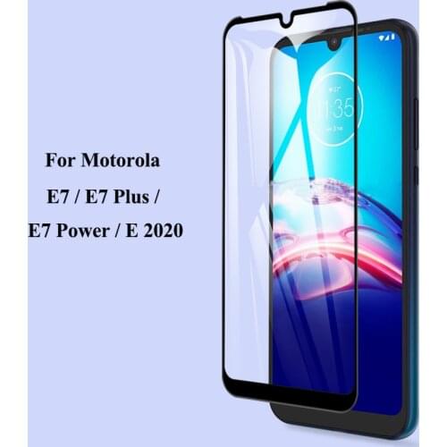 For Motorola E7 Plus E7 Power New 9D Black Edge Tempered Glass Screen Protector For Moto E 2020 2.5D Full Cover Protective Film