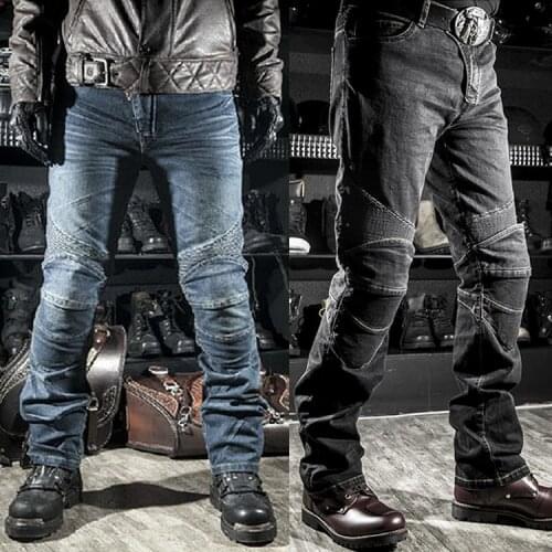 Motorcycle Old cow classic racing casual straight jeans anti-fall pants off-road motorcycle riding pants men