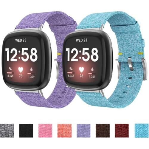 Canvas strap for Fitbit Versa 3 Band Replacement Stable Watch Strap For Fitbit Sense Wristband bracelet smart watch Accessories