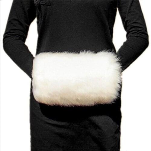 Faux Fur Winter Hand Muff Ivory White Color Cheap Warm Bridal Handwarmers Wedding Gloves High Quality