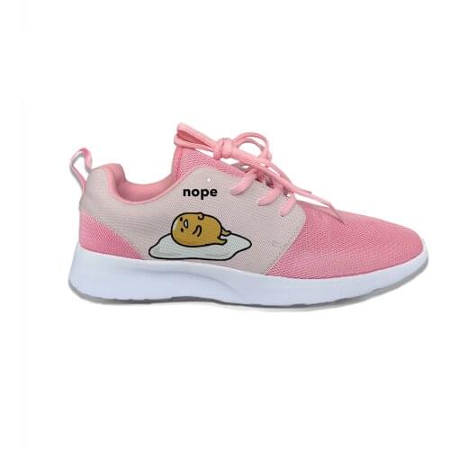 Sleeping lazy egg Cartoon Cute Funny Lovely Sport Running Shoes Lightweight Breathable 3D Print Girl women Female Mesh Sneakers