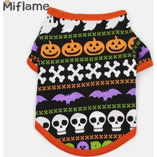 Miflame Dog Halloween Costume Festival Small Dogs Hoodies For Pets Cats Sweatshirts Chihuahua Bichon Cobweb Pumpkin Dog Clothing