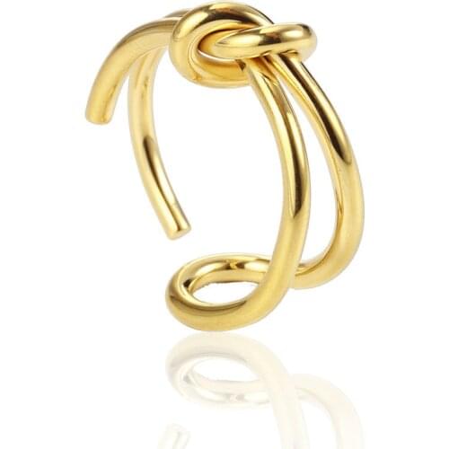 Minimalist Ring Woman Accesories Fashion Stainless Steel Jewelry Butterfly Knotted Charm Female Finger Opening adjustable Ring