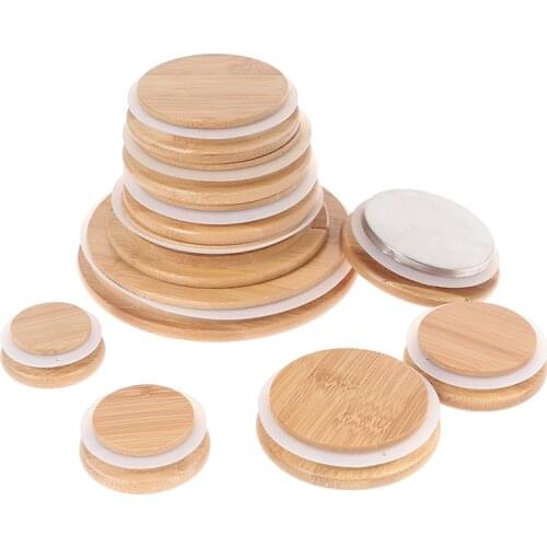 1pcs Bamboo Lids Reusable Jar Canning Caps Non Leakage Sealing Wooden Covers Drinking Jar Supplies