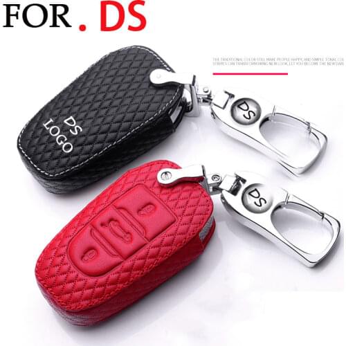Genuine leather Car key case For Citroen DS6/DS5/DS3/DS4/DS7 5LS/DS 4S Zinc alloy key chain protect key cover Auto accessories