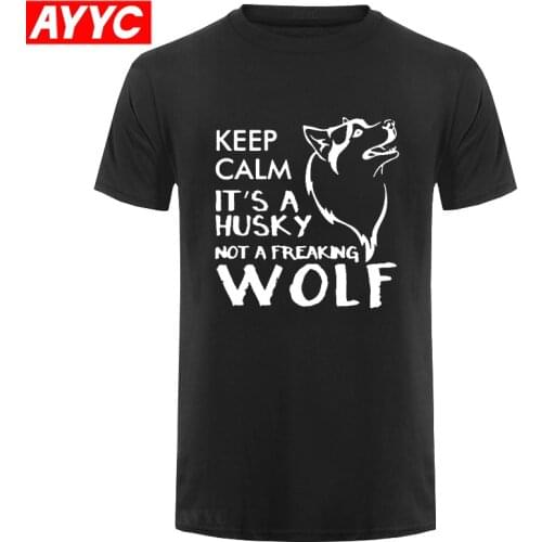 New Brand clothing Round Neck ITS A HUSKY WOLF Mens t shirt Designer boyfriend Short Sleeve t shirt