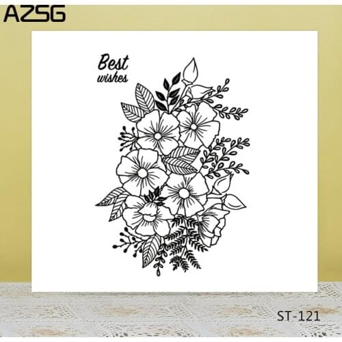 AZSG Morning Glory Flowers Clear Stamps/Seals For DIY Scrapbooking/Card Making/Album Decorative Silicone Stamp Crafts