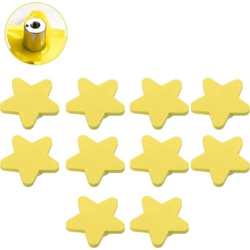 10Pcs Cute Children room Kitchen Cabinet Knobs and Handles Furniture Handle Drawer Pulls Yellow Star Cartoon Rubber Door Handles