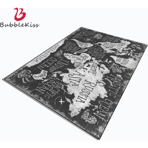 Bubble Kiss Gray World Map English Alphabet Pattern Carpets for Living Room Customized Large Size Bedroom Rugs Home Bedside Mat