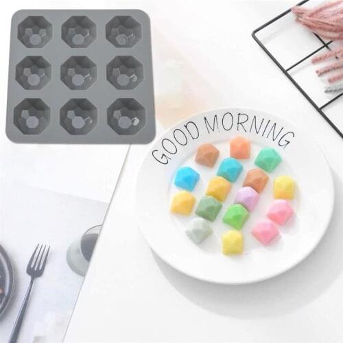 9 Cavity Diamond Silicone Cake Mold Baking Tools Candy Chocolate Dessert Mousse Pastry Tray Kitchen Tools Silicone Mold
