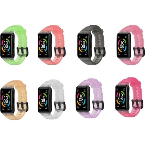 Silicone Transparent Smartband Sport Wrist Watchband For Huawei Honor Band 6 Strap Crystal Smart Wristband Bracelet Accessories