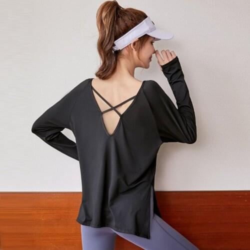 Loose Yoga Clothes For Fitness Sport Shirt Women Blouse O-neck Workout Running Long Sleeve Femme Gym Top With Thumb Hole