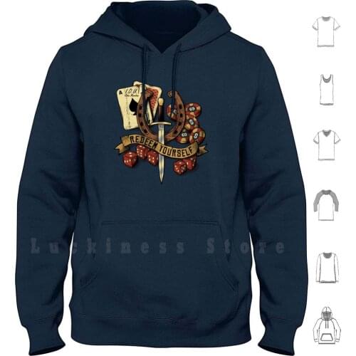 Redeem Yourself Hoodie Long Sleeve Gaming Game Cowboy Western Ice Poker Blackjack Knife Geek Nerd Redemption John