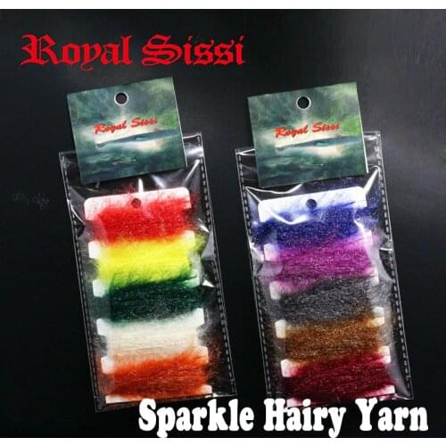 Royal Sissi 15yards card packing sparkle hairy sand worm yarn fly tying dubbing line yarn scud bug flies new fly tying materials