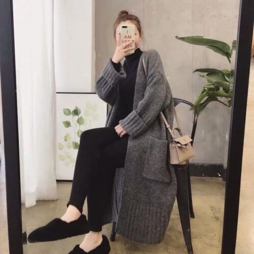 Women 2021 Autumn Fashion V-neck Sweater Coats Female Loose Thin Knitted Overcoats Ladies Solid Color Long Cardigan Jackets T365