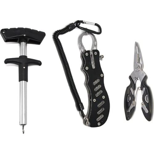 1 Set Fish Grip&Plier Nipper Snip Fishing Lure Pincer Scissor Cutter Lipgrip Remove Hook Tackle Tool Fish Gripper Plier Set