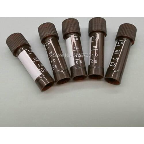 500pcs Dark brown cryogenic tube with scale 1.8ml Plastic Sample Cryovial Avoid Light Freezing Tube
