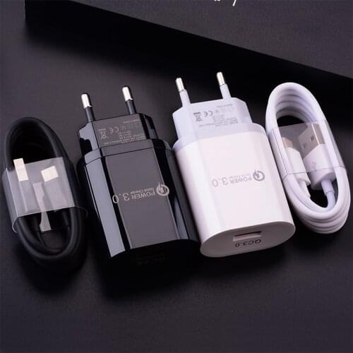 Realme C15 C17 7 Pro Q2 X2 18W 3A USB Fast Charger adapter Type C Cable Micro usb Wire For Xiaomi POCO X3 Huawei P Smart Z 2021