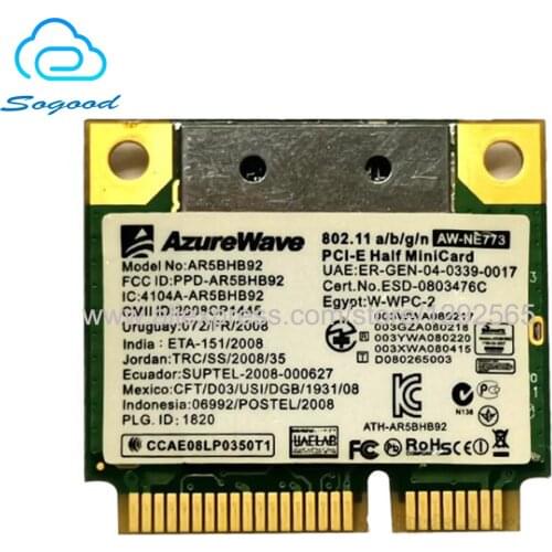 Atheros AR9280 AR5BHB92 dual band 2.4G&5G 300Mbps 802.11 a/b/g/n PCI-E half Mini card wireless network card