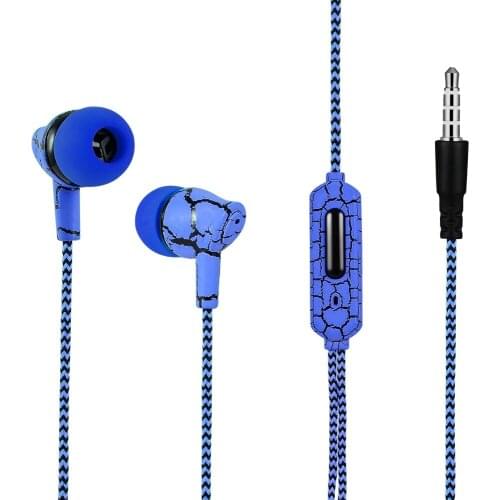 Auricular Negro estilo grietas hielo con micrfono para iPhone Samsung auriculares verde azul blanco rojo auricular de color