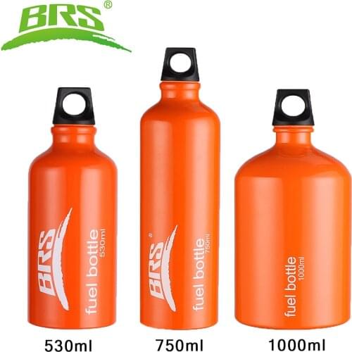 BRS Aluminum Oil Fuel Bottle Alcohol Gasoline Diesel Kerosene For Outdoor Picnic Oil-burning Camping Stove 530ml 750ml 1000ml
