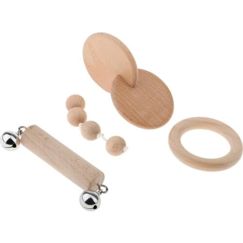 Baby Montessori Grasps Toy Wooden Rattle Life Pactical Educational