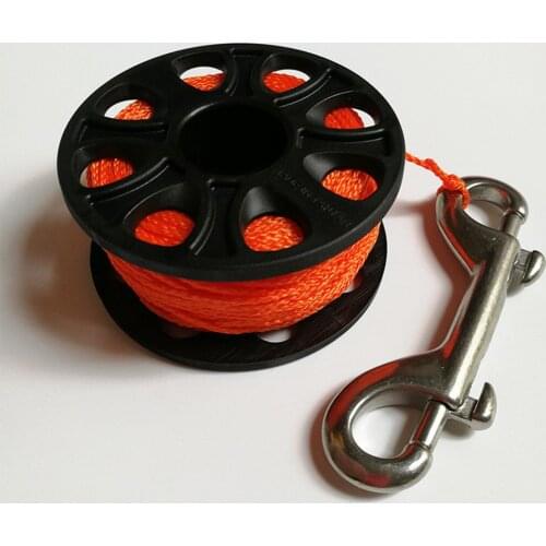 Diving Reel Spool with Double-headed Hook Bolt Clip SMB Safety Sausage Finger Spool for Underwater Diver Snorkeling Cave