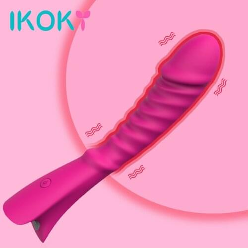 IKOKY Dildo Vibrator G Spot Magic Wand Sex Toys for Woman 9 Speeds Female Masturbator 19cm