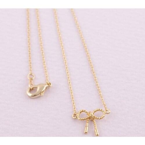 Hot Selling Threaded Bowknot Pendant Necklace Mix Color Women Chain Fashion Trendy Jewelry Free Shipping