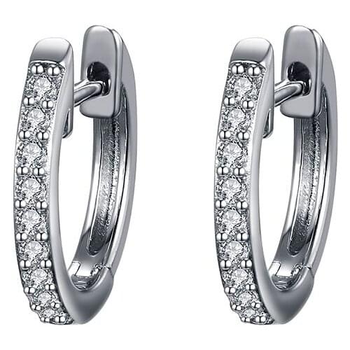 Sterling Silver Stud Clip Earrings Women Round Earrings Wedding Valentines Jewelry