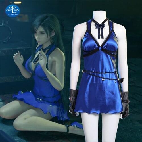 Game Final Fantasy VII Remake Tifa Lockhart Cosplay Costume Dress Women Girls Halloween Carnival Outfit