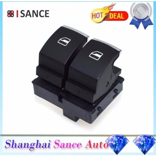 ISANCE Driver Side Master Power Window Panel Switch Control Button 5K3959857 For VW Golf GTI Eos 2 Door 2010 2011 2012 2013 2014