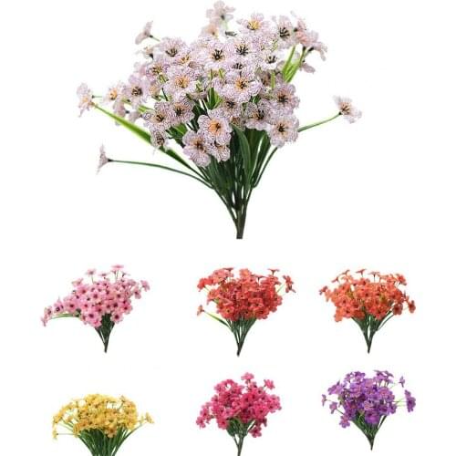 1Pc Artificial Flower Romantic Wear-resistant Plastic Realistic 5 Branches Fake Orchid Faux Plants for Office Home Room Decor