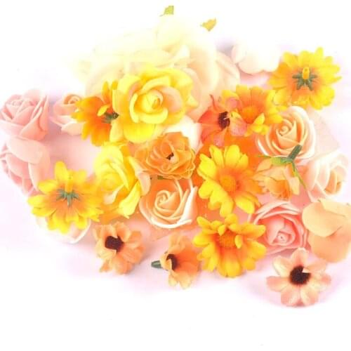 Mix 20-60mm 10pcs Rose Artificial Flowers For Party Wedding Decoration DIY Marriage Accessories Silk/foam Flowers Gifts c2232