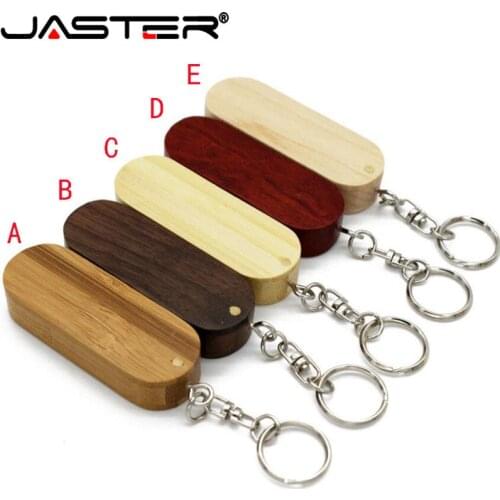 JASTER Wooden Rotatable Wooden USB Flash Drive Pendrive Memory Stick Pen Drive 4GB 16GB 32GB 64GB128GB 1PCS Free Custom Logo