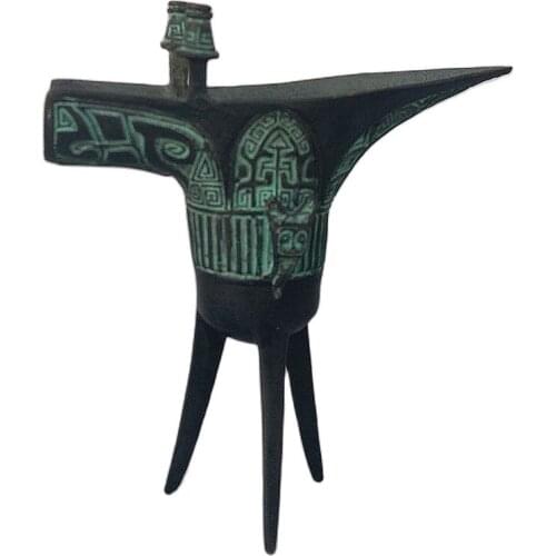 China Old Bronze Statue The Palace Emperor Drank The Tripod Jug Cup Wine Glass